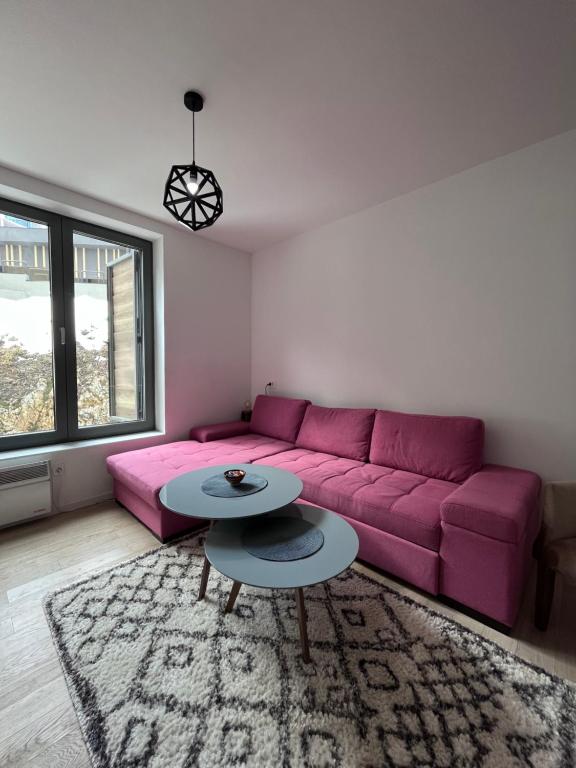 Posezení v ubytování Srebrna Lisica 98 - Cosy studio appartment, near the ski track