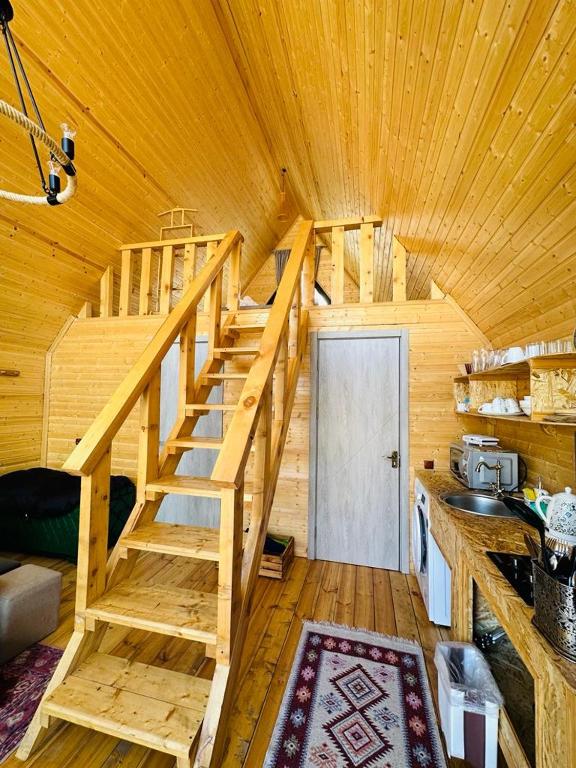 Kuchyň nebo kuchyňský kout v ubytování mood villa Kazbegi