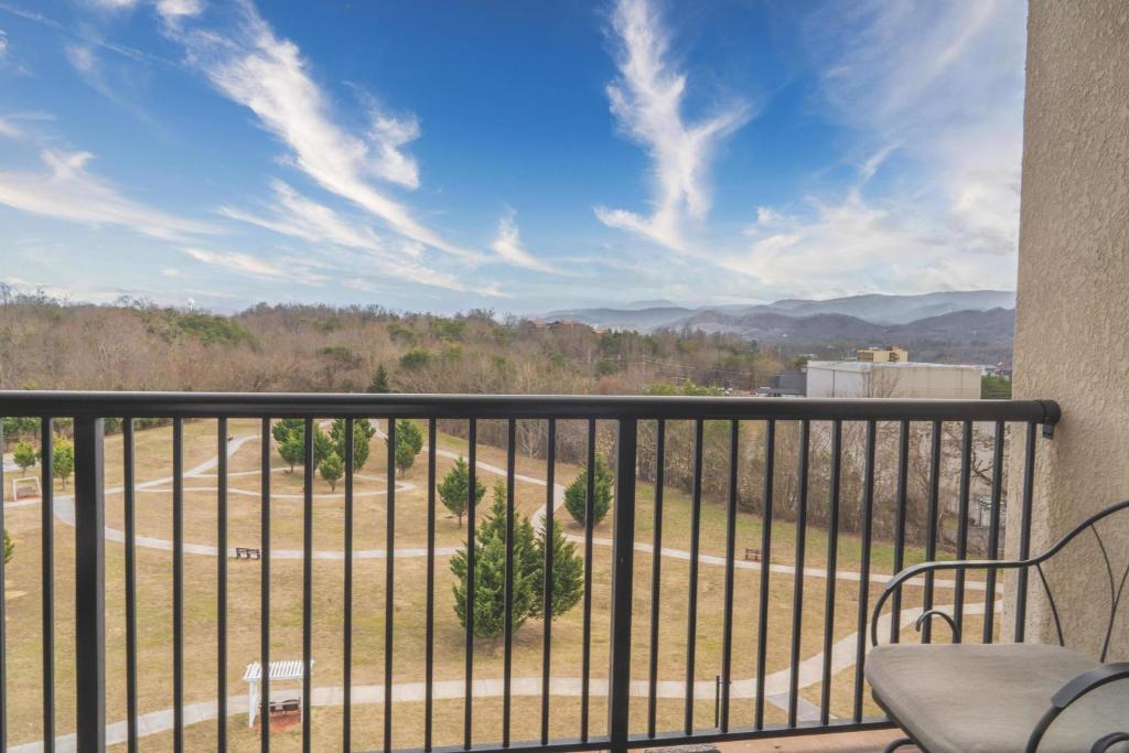 a balcony with a view of a road at MVC - Unit 3606 in Pigeon Forge