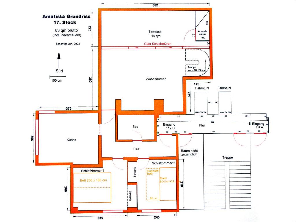 Půdorys ubytování Apartment Penthouse AMATISTA