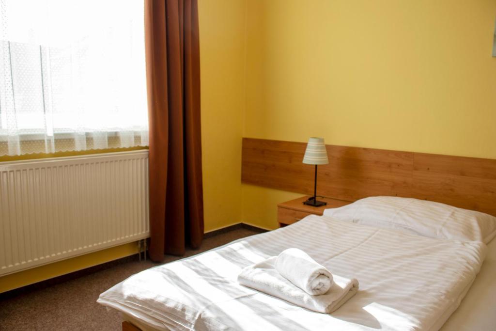 Postel nebo postele na pokoji v ubytování Penzión Bojnice