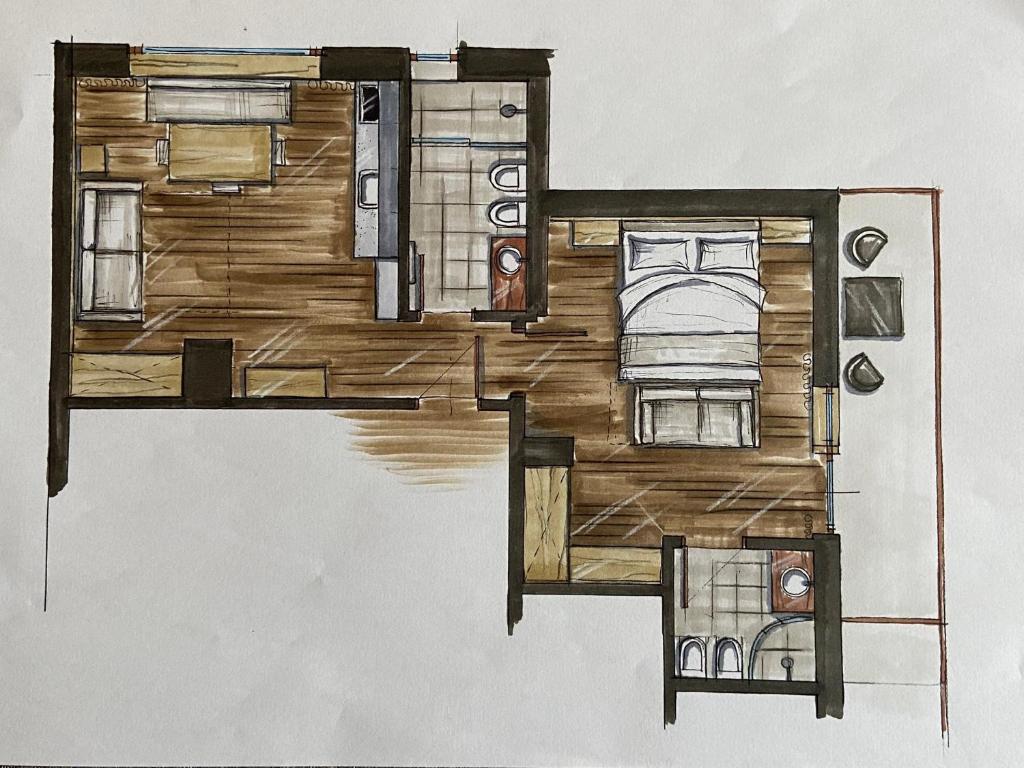 Plan piętra w obiekcie Apartments Mezdi