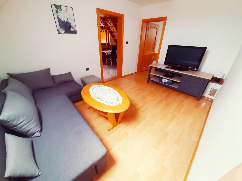 TV a/nebo společenská místnost v ubytování Apartmány Goral Oravice
