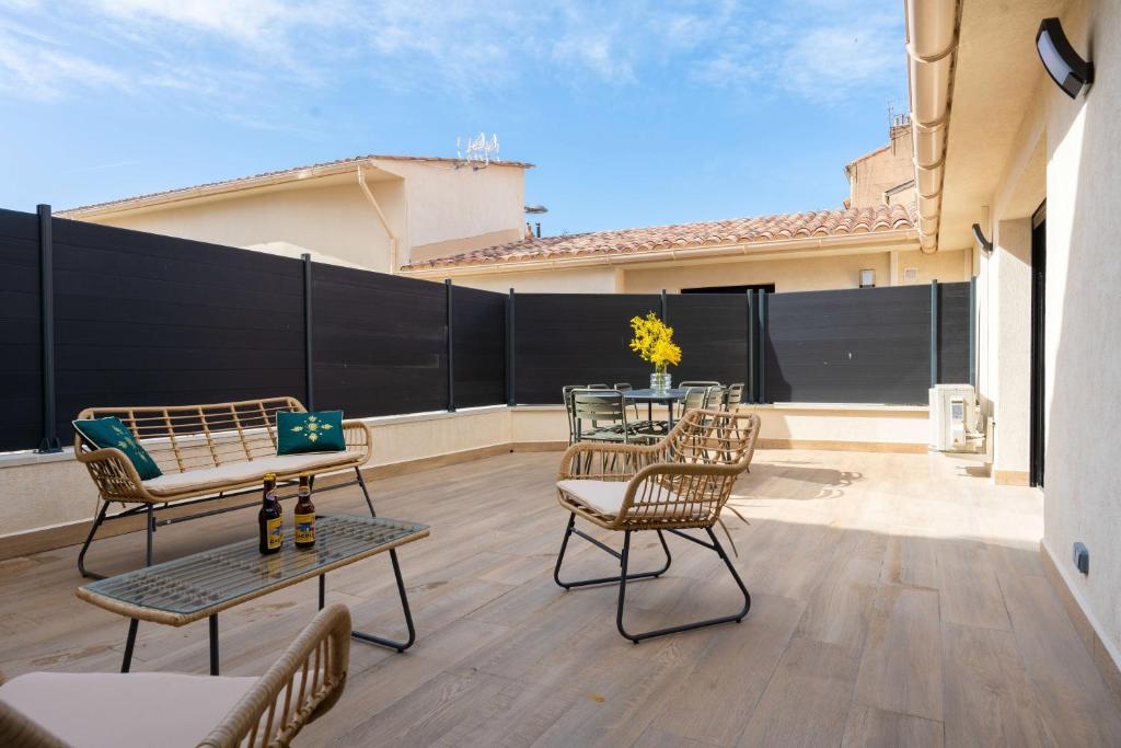Balkón alebo terasa v ubytovaní La Maison Du Parc 4 Standing Terrasse Parking Wifi Clim