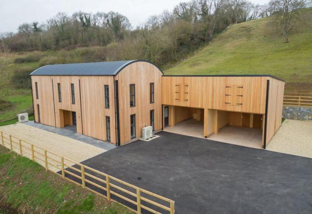 an overhead view of a large wooden building at 3 bedroom barn conversion in the country (Pet Friendly) in Stawell