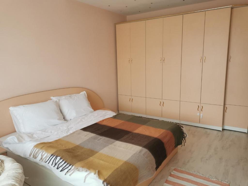 Dabnika في Vratsa: غرفة نوم مع سرير وخزانة كبيرة