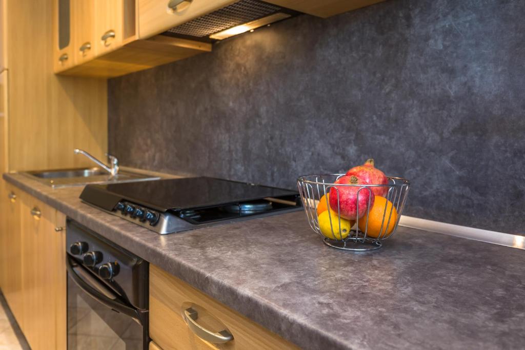 Kuchyň nebo kuchyňský kout v ubytování Apartmani Lovrenco
