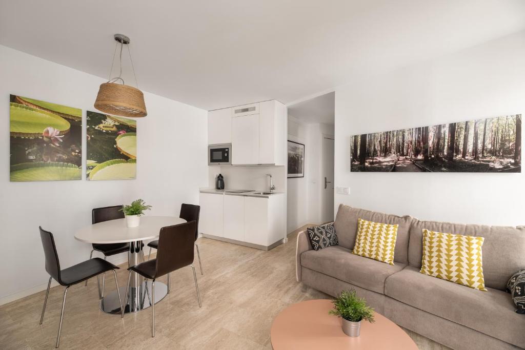 Kuchyň nebo kuchyňský kout v ubytování Apartamentos Suite The Way