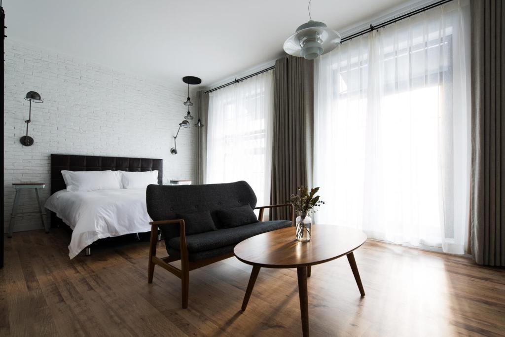 Postel nebo postele na pokoji v ubytování Yi Stack Hotel Beijing