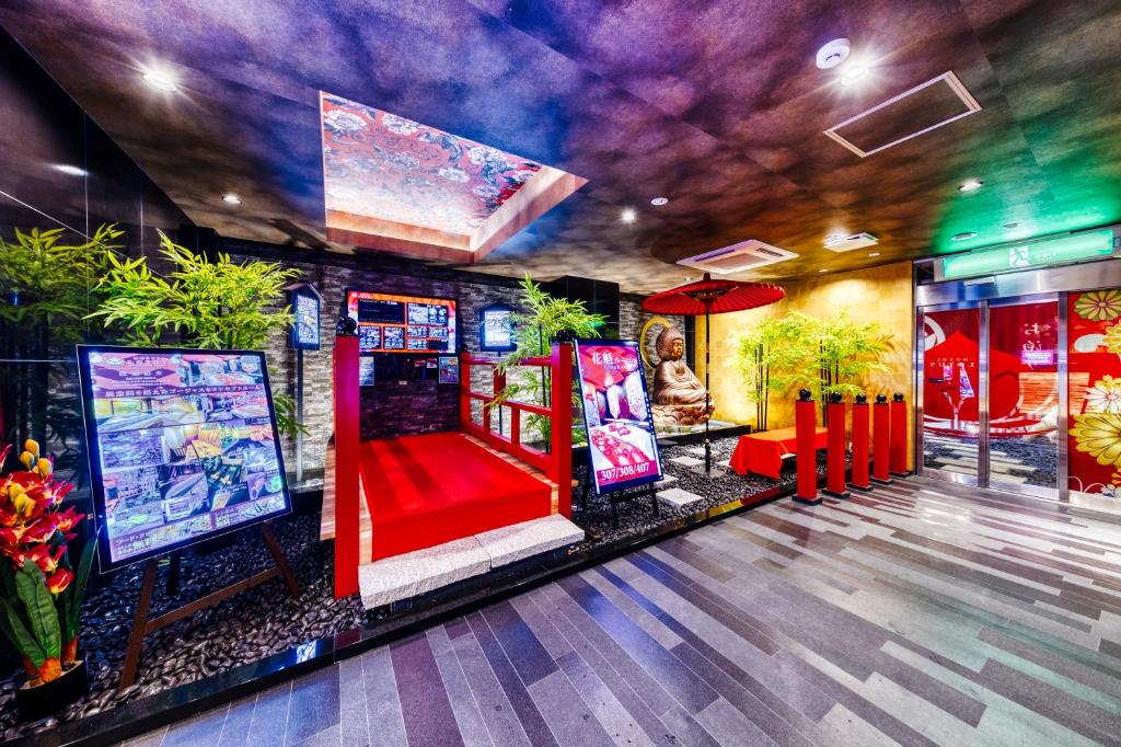 TV a/nebo společenská místnost v ubytování Hotel Lotus Umeda -Adult Only