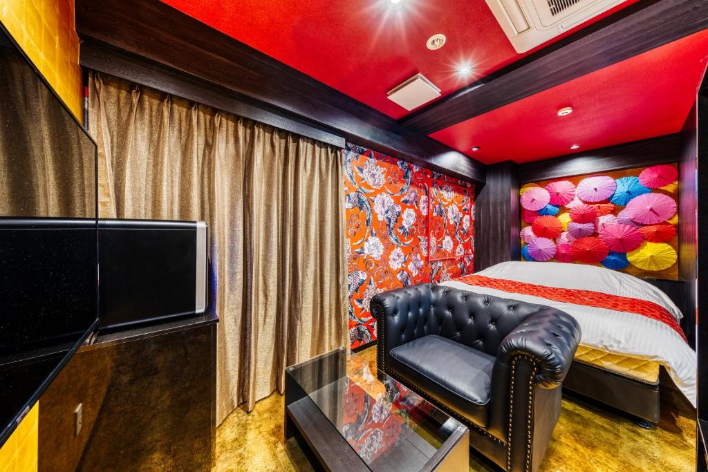 TV a/nebo společenská místnost v ubytování Hotel Lotus Umeda -Adult Only