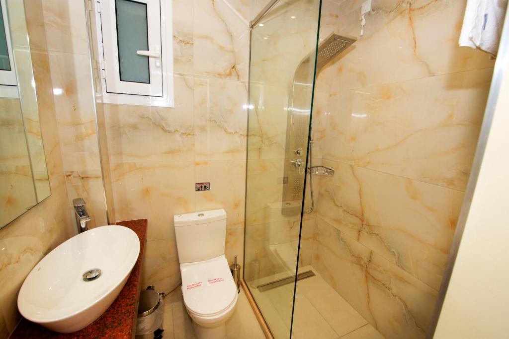 Koupelna v ubytování Hotel Dalia