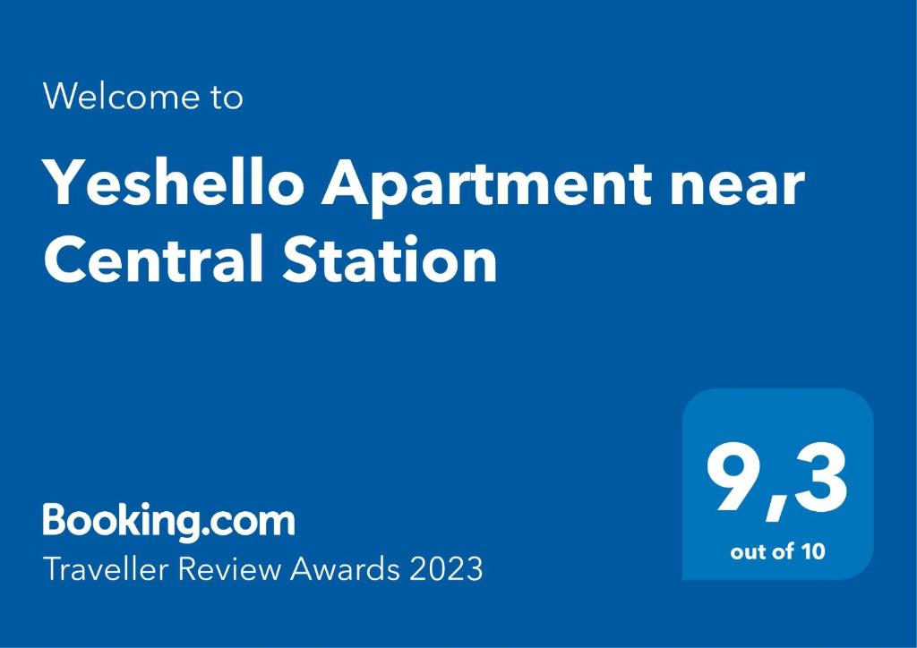 Certifikát, ocenenie alebo iný dokument vystavený v ubytovaní Yeshello Apartment near Central Station