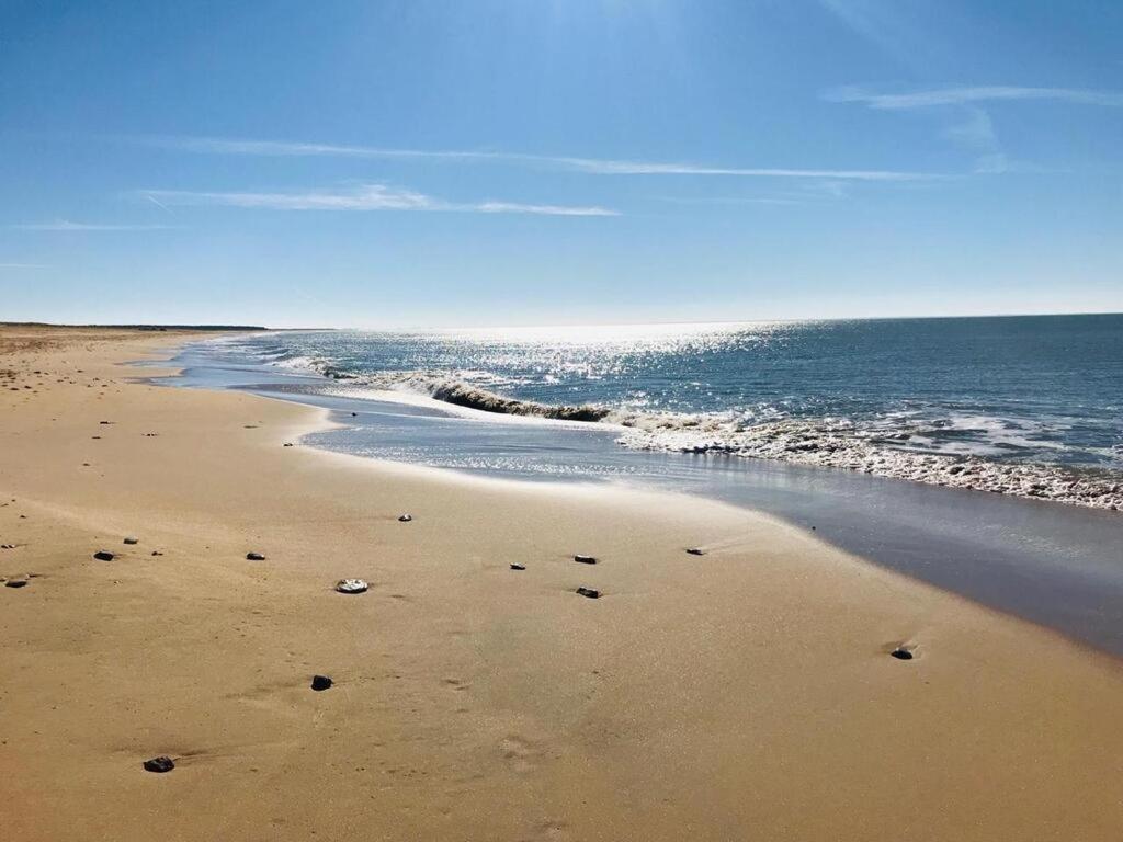 a beach with the ocean and the shoreline at maison de vacances 5 personnes in LʼOie