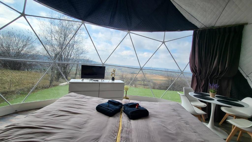 Postel nebo postele na pokoji v ubytování Mecsek Szíve Glamping