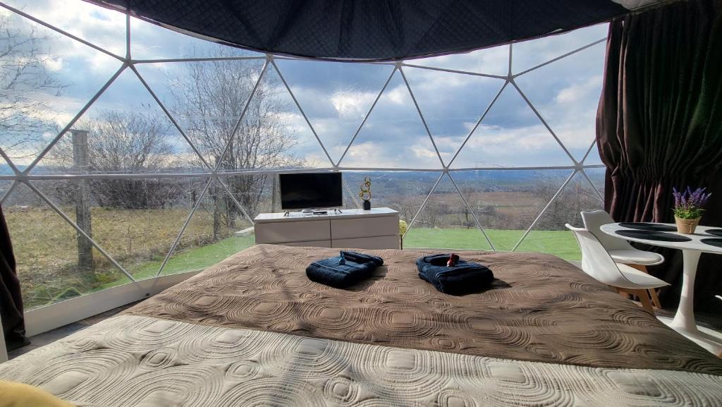 TV a/nebo společenská místnost v ubytování Mecsek Szíve Glamping