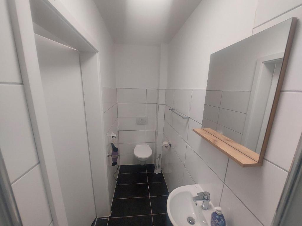 Koupelna v ubytování Apartments im Mardefeldpalais