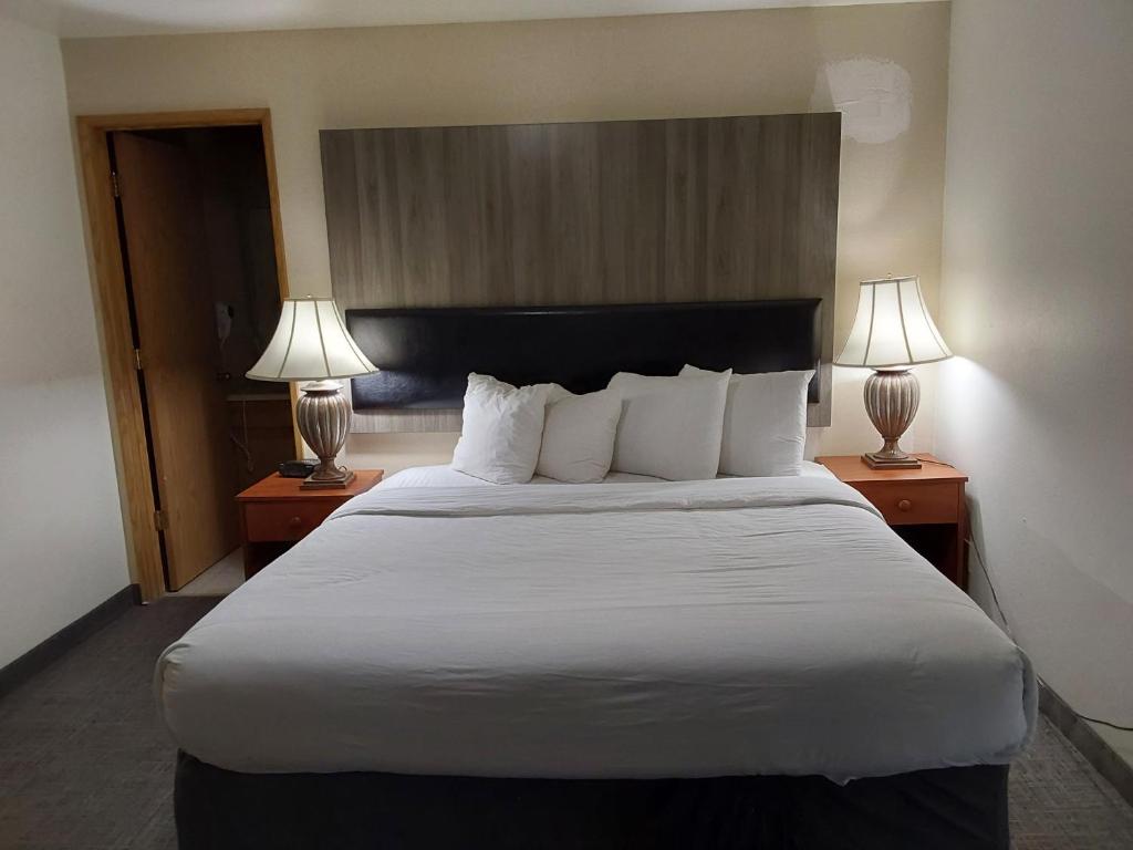 Postel nebo postele na pokoji v ubytování Lavissh inn and Suites