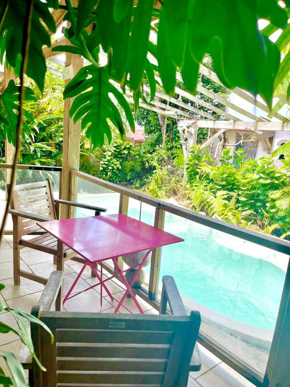 Bazen v nastanitvi oz. blizu nastanitve Appartement d&#39;une chambre avec piscine partagee jardin clos et wifi a Le lamentin a 9 km de la plage