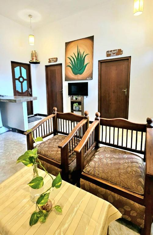 TV a/nebo společenská místnost v ubytování Aloevera villa