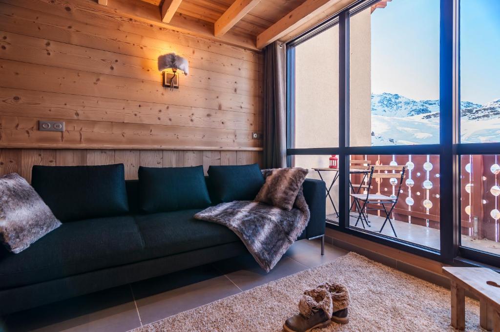 Val Thorens - Cosy Duplex avec Vue Silveralp 341にあるシーティングエリア