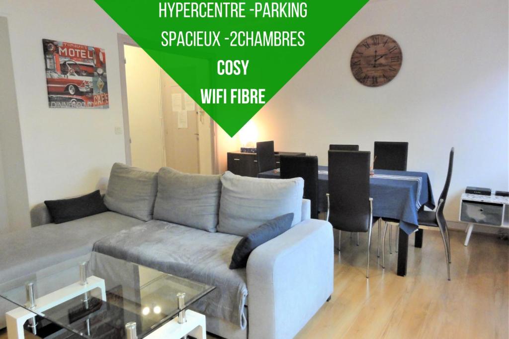 Χώρος καθιστικού στο Le Voltaire -2 chambres- 70m2- HYPERCENTRE-Parking-WIFI FIBRE- Nouvelle literie