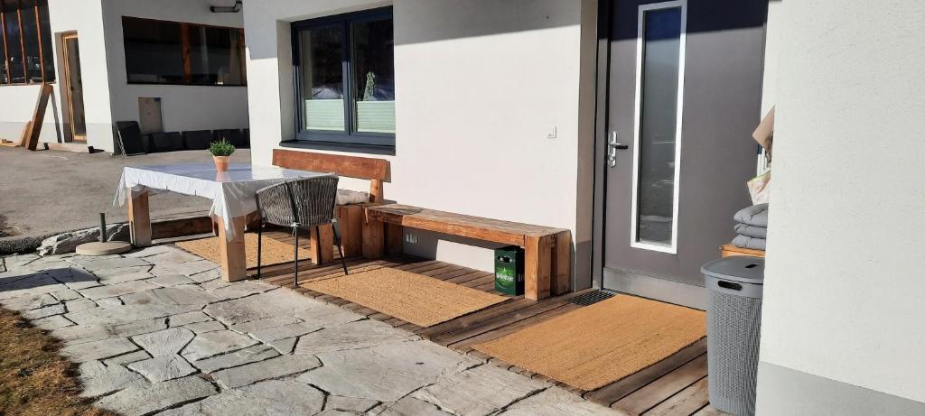 Balkón nebo terasa v ubytování Steinhof