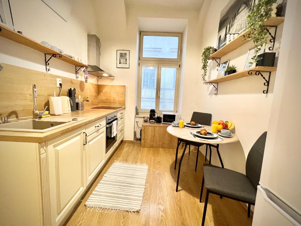 Kuchyň nebo kuchyňský kout v ubytování Elegant apartment in Kosice