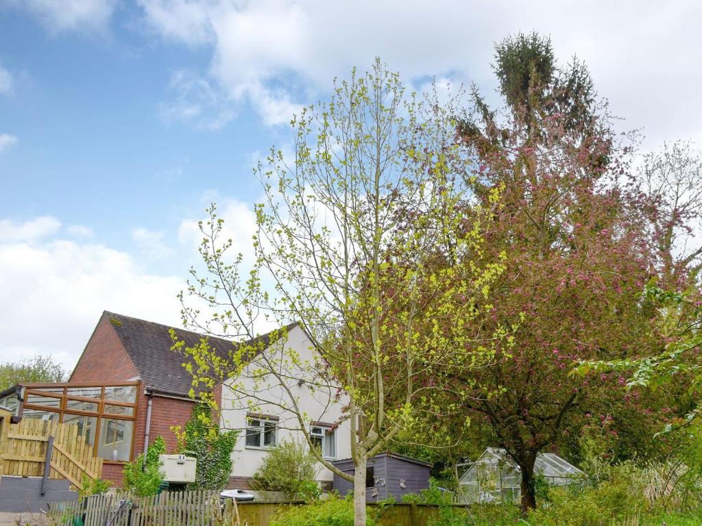 a house with a tree in front of it at Damson Lodge in Chetton