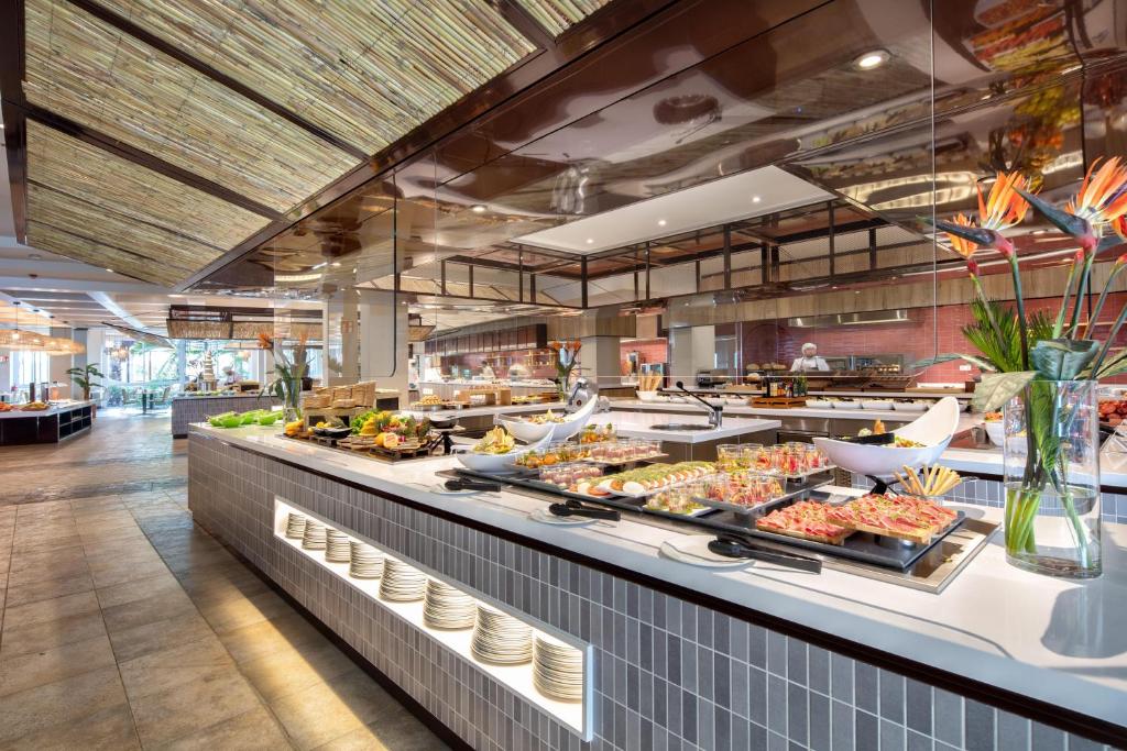 a buffet line with a lot of food on display at Fuerteventura Princess in Playa Jandia