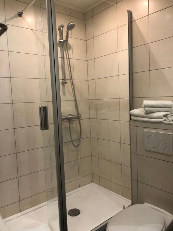 Koupelna v ubytování Hotel Le Limbourg