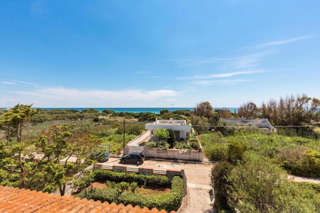 eine Luftaufnahme eines Hauses mit Garten in der Unterkunft Villa Spiaggia degli Angeli in Porto Cesareo