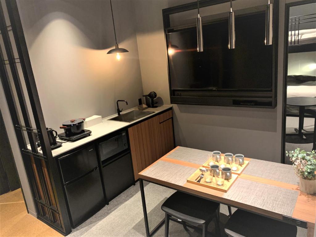 Kuchyň nebo kuchyňský kout v ubytování Hotel Keihan Namba Grande