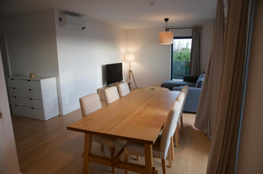 Televízia a/alebo spoločenská miestnosť v ubytovaní Nikola Luxury Apartments Borik