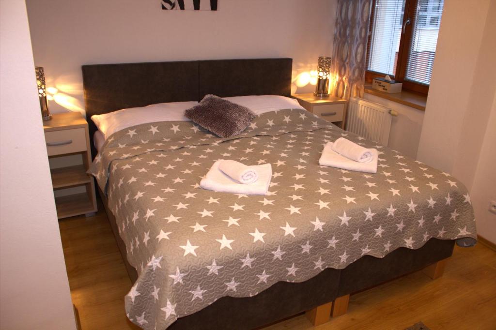 Postel nebo postele na pokoji v ubytování Apartmany U Lva