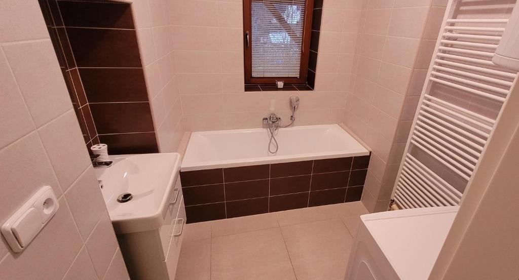 Koupelna v ubytování Apartmany U Lva