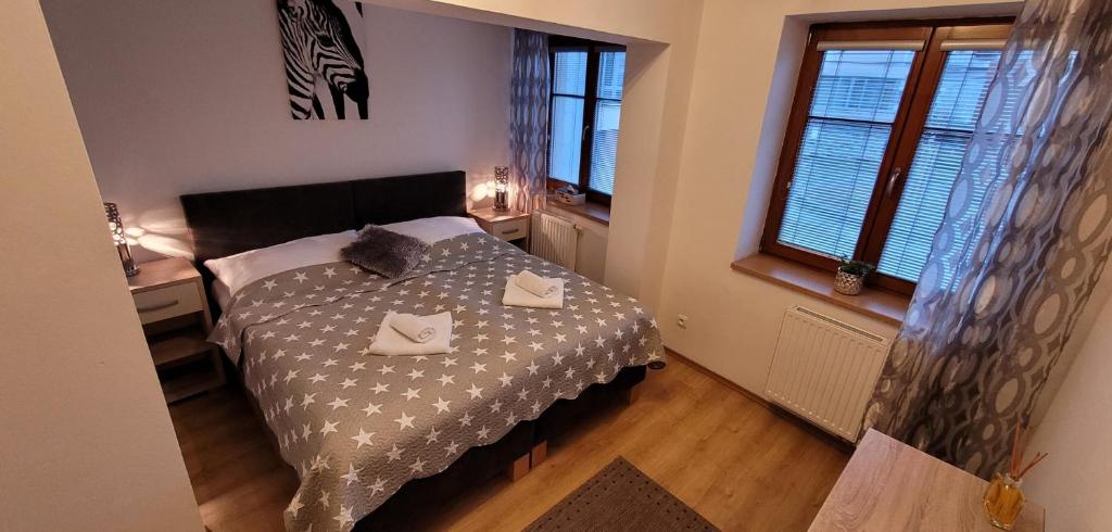Postel nebo postele na pokoji v ubytování Apartmany U Lva