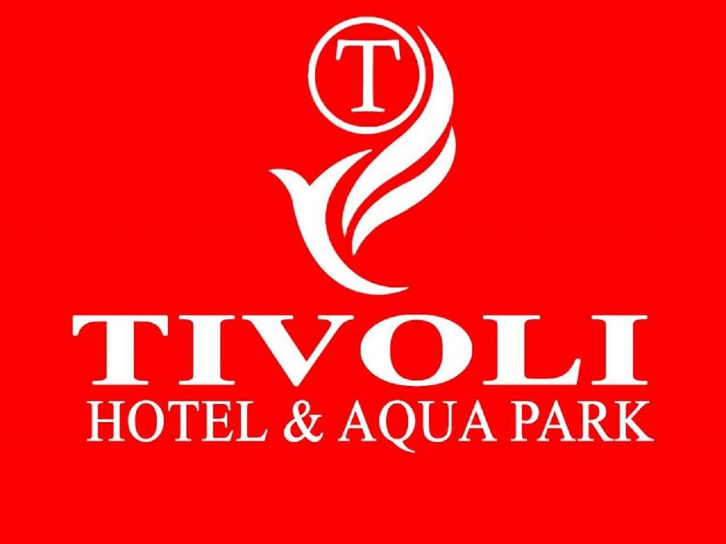 een rood bord voor een hotel en acula park bij Tivoli Hotel Aqua Park in Sharm El Sheikh