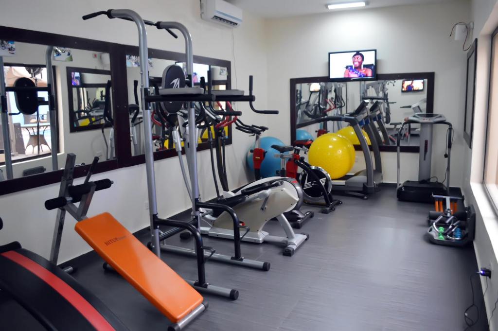 Fitness centrum a/nebo fitness zařízení v ubytování De Santos Hotel