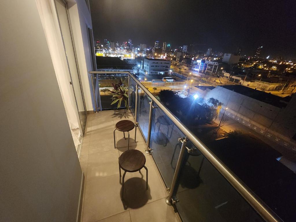 Een balkon of terras bij Dpto acogedor con terraza privada