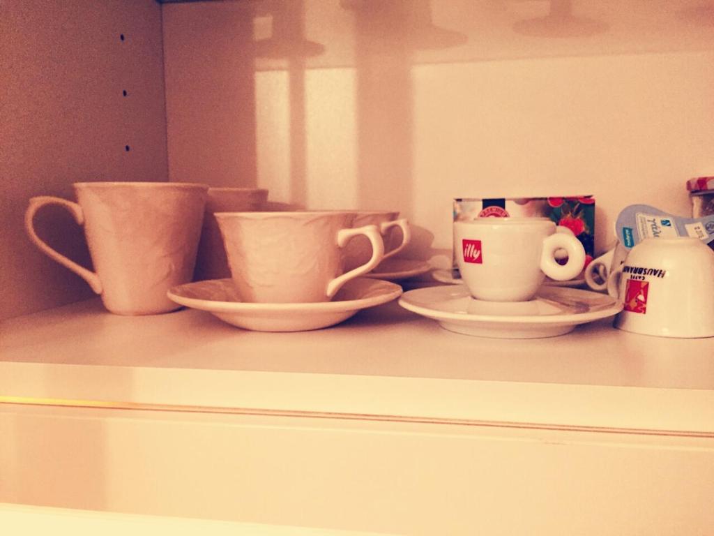Coffee and tea making facilities at Lux House next to the Airport of Athens. Transport 24h