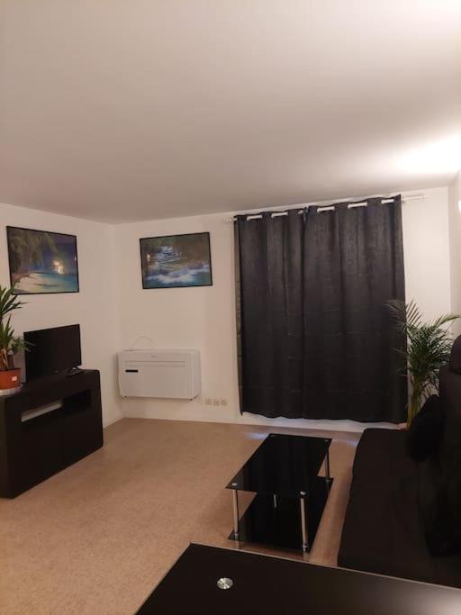 un salon avec un canapé et une fenêtre dans l'établissement ROSNY15, à Rosny-sous-Bois