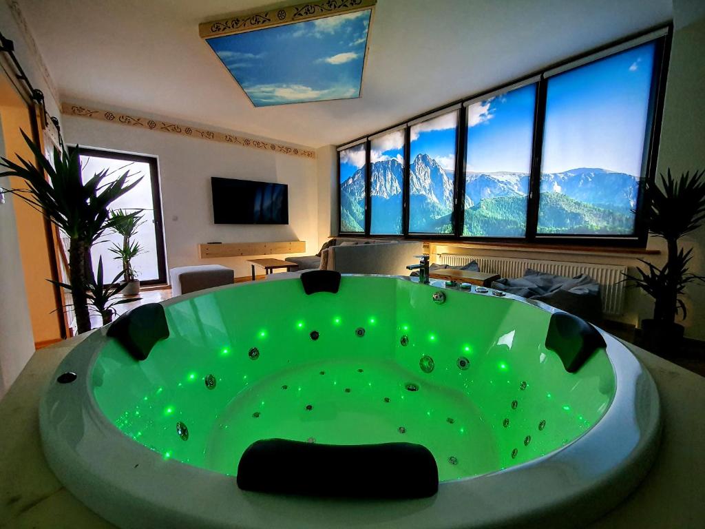 Televízia a/alebo spoločenská miestnosť v ubytovaní Apartament z jacuzzi Zakopane