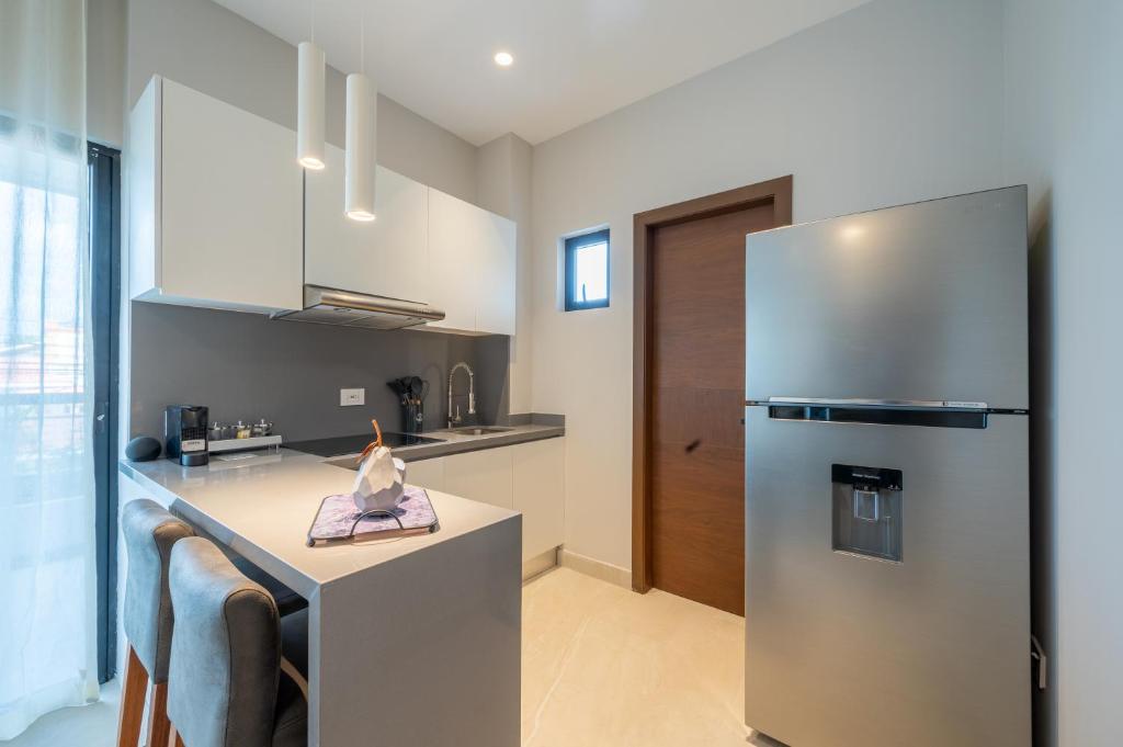 Kuchyň nebo kuchyňský kout v ubytování Kippal - Modern Oasis - ApartHotel