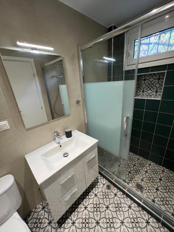 A bathroom at Seafront studio - Akti Elia