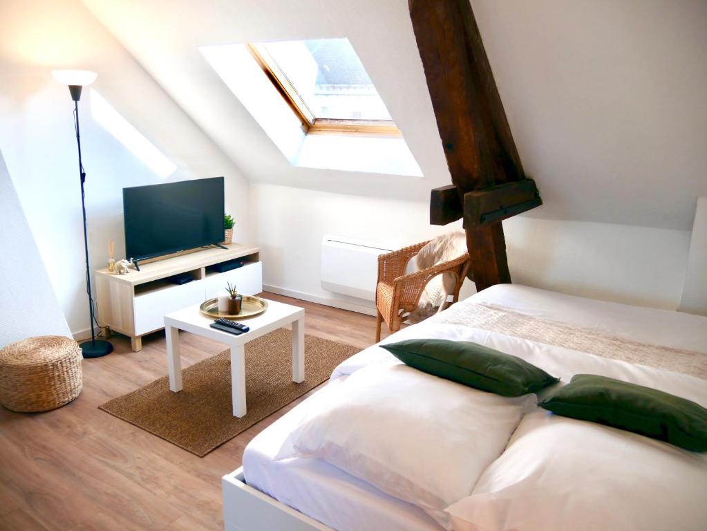 Postel nebo postele na pokoji v ubytování Serenity Home