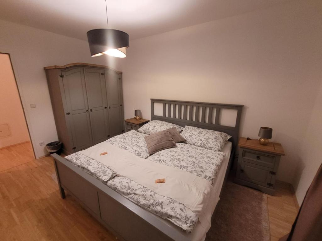 Postel nebo postele na pokoji v ubytování Studios Am Wienerwald