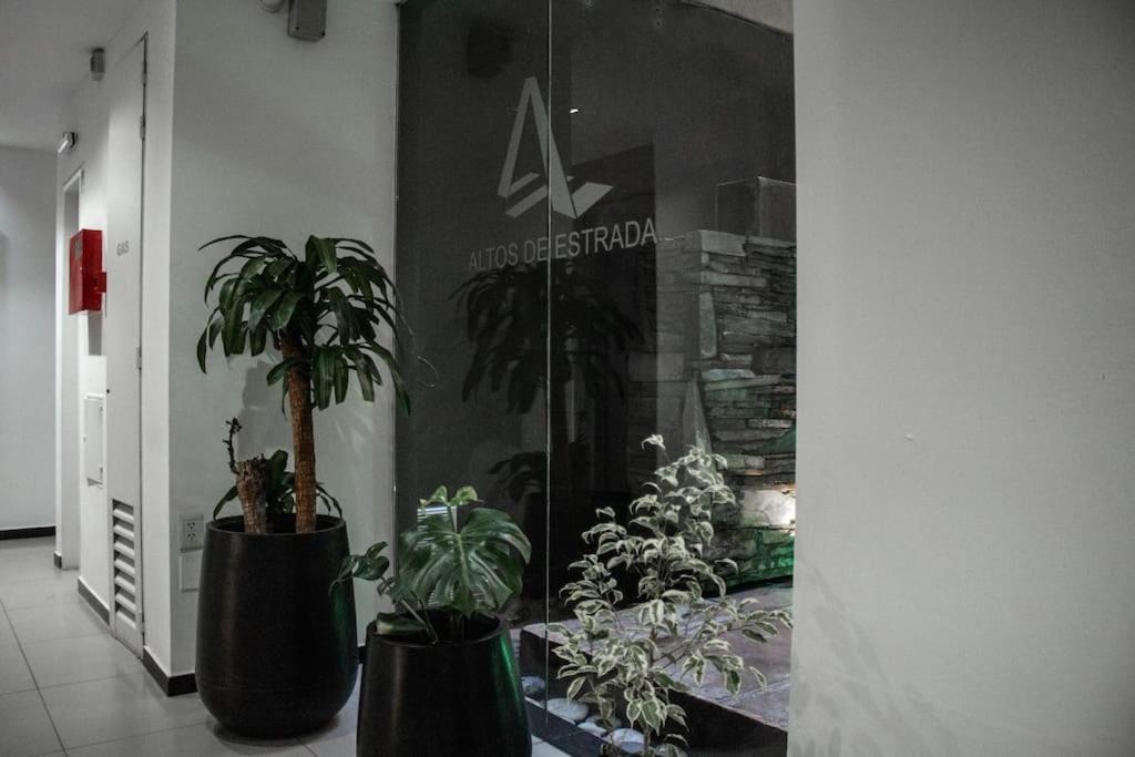 un grupo de plantas en macetas en una pared de una tienda en Fancy City Center Apt- Best Location in Cba en Córdoba
