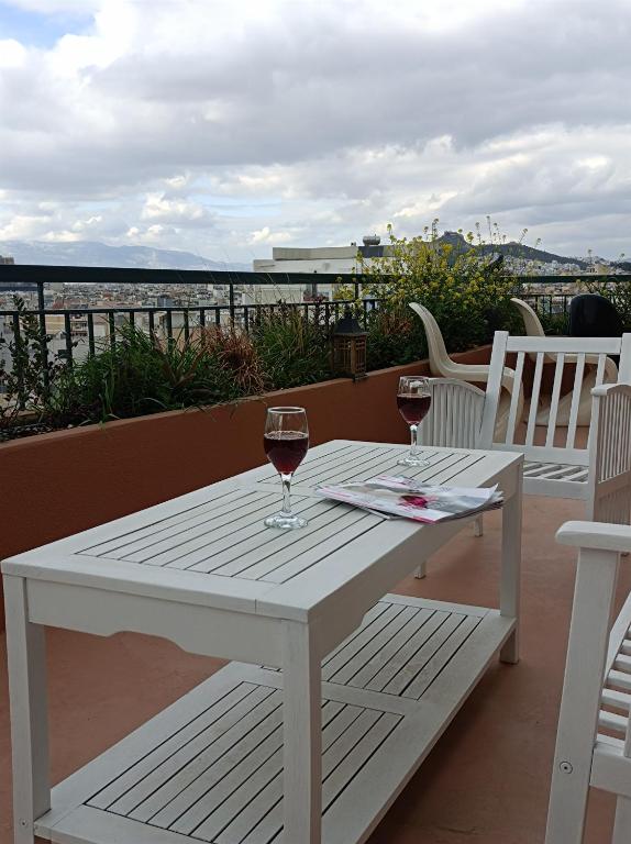 Balkón alebo terasa v ubytovaní Full Acropolis View Apartment