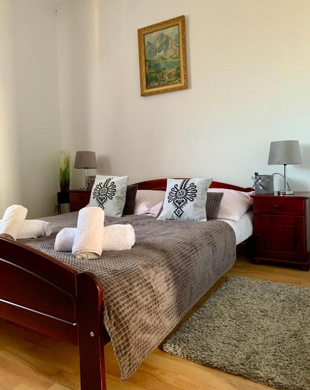 Posteľ alebo postele v izbe v ubytovaní Pokoje Gościnne U Wioli